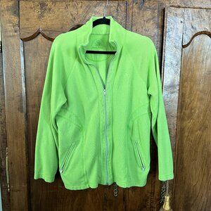 Tommy Bahama Women's Lime Green Fleece Zip-Up Jacket - L/G